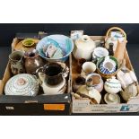 Collection of mixed pottery, 30 items, to include a Petra Tilly studio pottery conical bowl, 17cm
