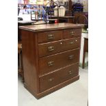 Early 20th century Mahogany Chest of Two Short over Three Long Drawers, raised on a plinth base,