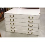 Early to Mid 20th century Painted Pine Plan Chest of Five Drawers, 109cm wide x 82cm deep x 67cm