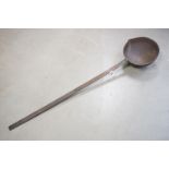 Large cast iron ladle, possibly foundry, 122cm long