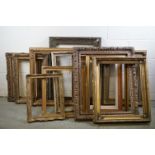 Approximately Twelve Pictures Frames, mainly Ornate Gilt and including Antique, largest