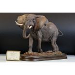 Country Artists ' The Patriarch ' ltd edn sculpture by Gill Parker, modelled as a bull elephant