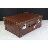 Early 20th century Leather Vanity Case, fitted to the interior with various matched bottles,
