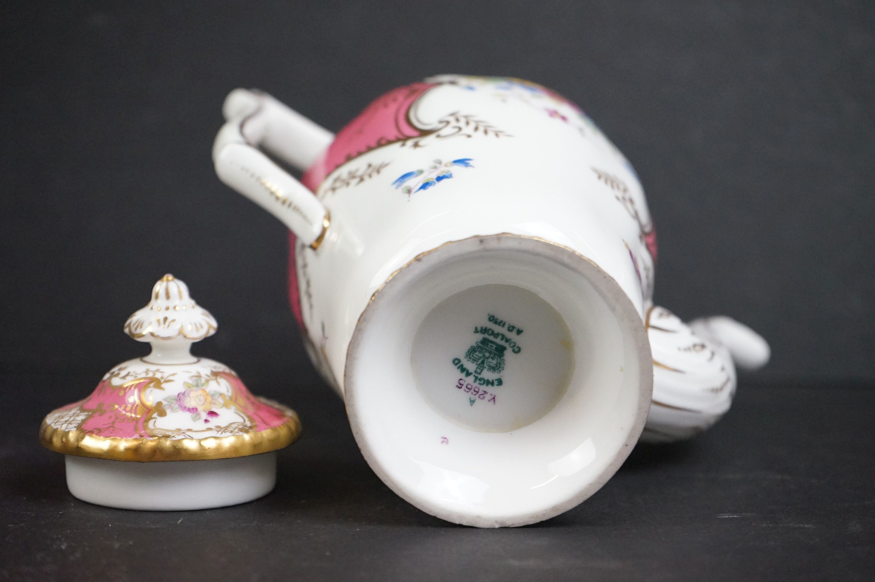 Early 20th century Coalport Cabinet part Coffee Set decorated in pink and gilt with floral sprays - Image 5 of 24