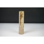 Troika Ribbed Pencil Jar / Cylinder Vase with a brown speckled glaze, marked Troika to base, 16.