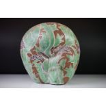 Large Studio Pottery Vase modelled in the form of a Female's Buttocks, with part green glaze and