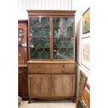 George III Mahogany Secretaire Bookcase, the upper section within two astragel glazed doors, the