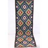 A hand knotted wool Miamana Kilim Runner, measures approx 196cm x 60cm.