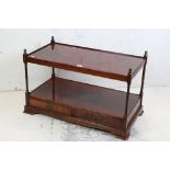 Reproduction Mahogany Two Tier Coffee Table with two drawers below, 88cm long x 56cm high