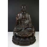 Large Resin Model of a Seated Buddha in the blessing pose with a Bronze effect finish, 48cm high