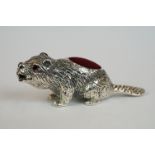 Silver beaver pincushion