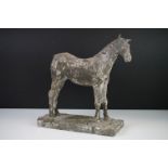 Painted Clay Sculpture modelled as a Horse, approx 30cm length x 31cm high
