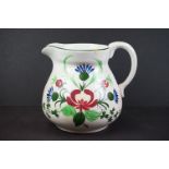 Large Early to Mid century ' Heal & Son ' Water Jug with stylised thistle and fauna hand painted