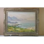 William Green ( South African ) ' Summers Seas from Westcliff, Hermanus ', oil on canvas, approx.
