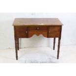 Early 19th century mahogany lowboy with ring turned legs