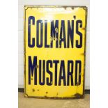 Advertising - Large ' Colman's Mustard Enamel Advertising Sign, 92cm x 61cm