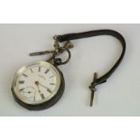 A fully hallmarked sterling silver cased gents pocket watch, marked A.W.W. Co, Waltham Mass,