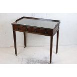 Early 20th century Mahogany Side Table with two drawers, raised on square tapering legs