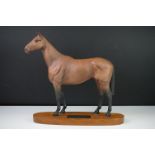 Beswick Connoisseur Model of ' Arkle, Champion Steeplechaser ' on wooden base, model no. 2065