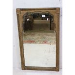 Rectangular Gilt Framed Mirror with shaped beaded and bevelled edge, 94cm x 57cm