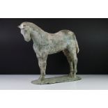 Painted Clay Sculpture modelled as a Horse, approx 45cm length x 37cm high