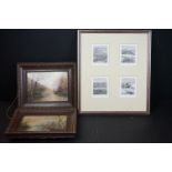 Simon Brett (British b.1943) Set of Four Signed Limited Edition Small Etchings framed together being