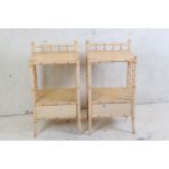 Pair of Painted Faux Bamboo Bedside Cabinets, each 38cm wide x 31cm deep x 71cm high