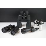 Set of Zenith 10 x 50 Binoculars, Set of Rocktrail 10-30x60 Zoom Binoculars, Set of Greenkat 10 x 40