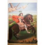 After Pierre Mignard, Large 20th century Oil Painting on Canvas of Louis XIV of France riding a