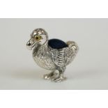 Silver dodo pincushion