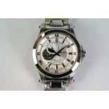 A gents Seiko premier automatic perpetual stainless steel cased wristwatch with original steel