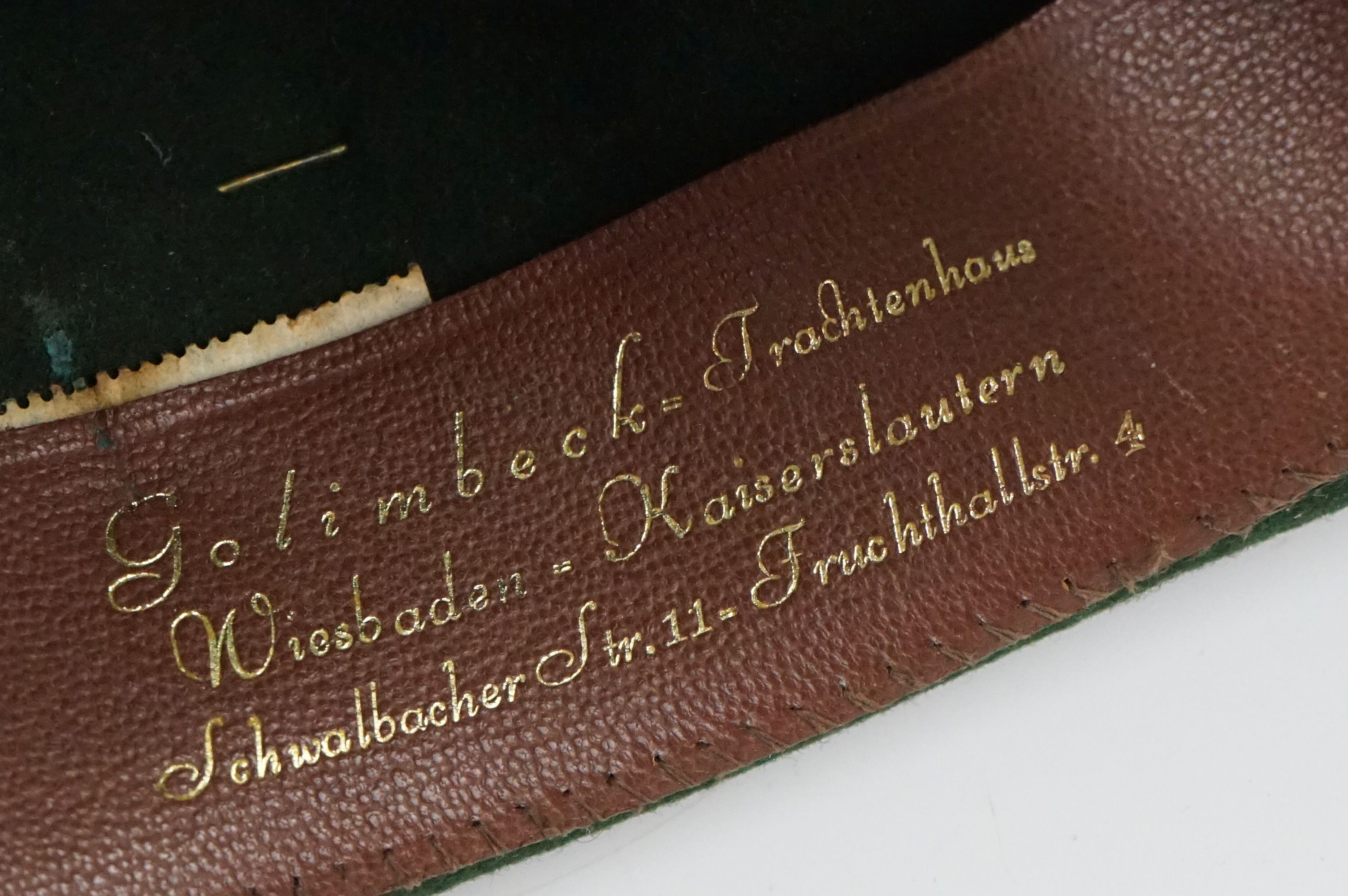 Bavarian Green Felt Hat marked to interior Golimbeck Trachtenhaus pinned with ten Bavarian - Image 7 of 14