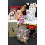 Nine contemporary bears in excellent condition to include boxed Steiff Luca Bear, boxed Steiff