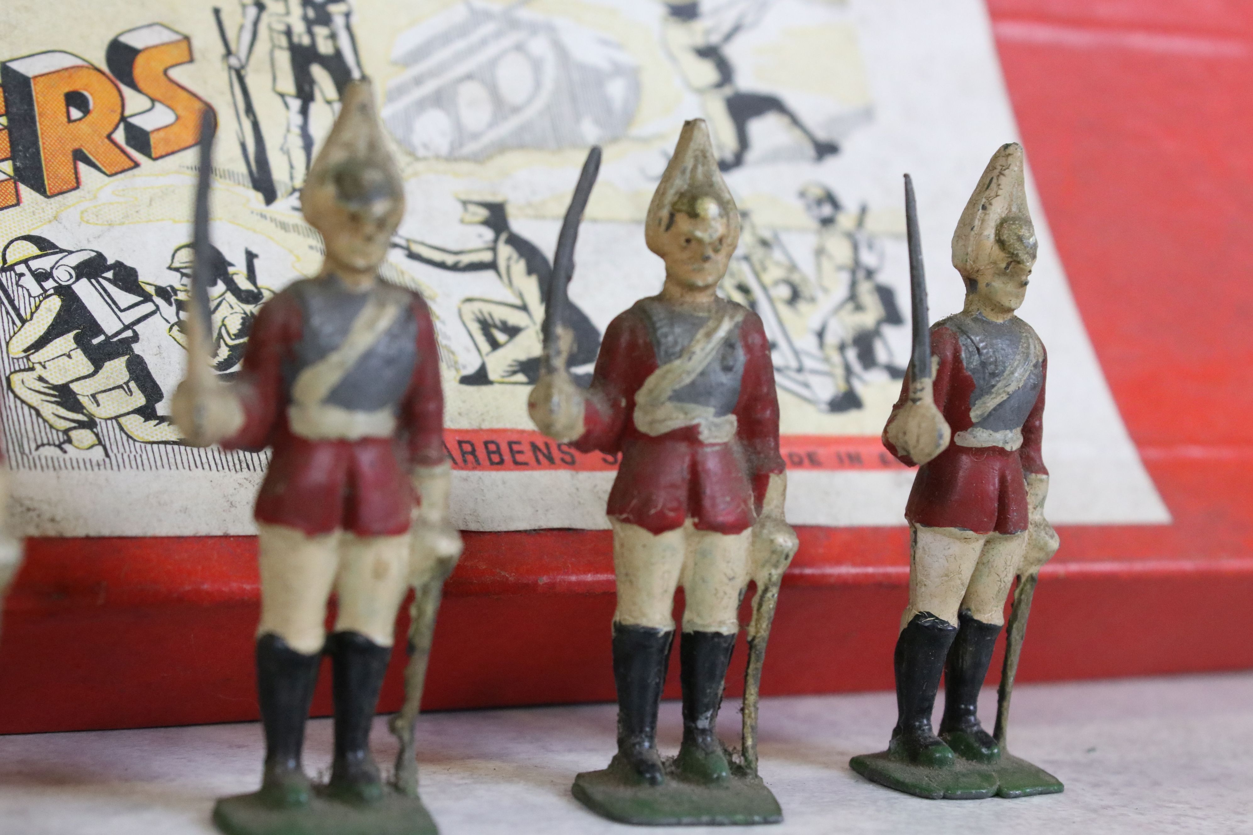 Five Boxed Mid 20th C onwards metal soldier figure sets to include Britains Drums & Bugles of the - Image 13 of 23