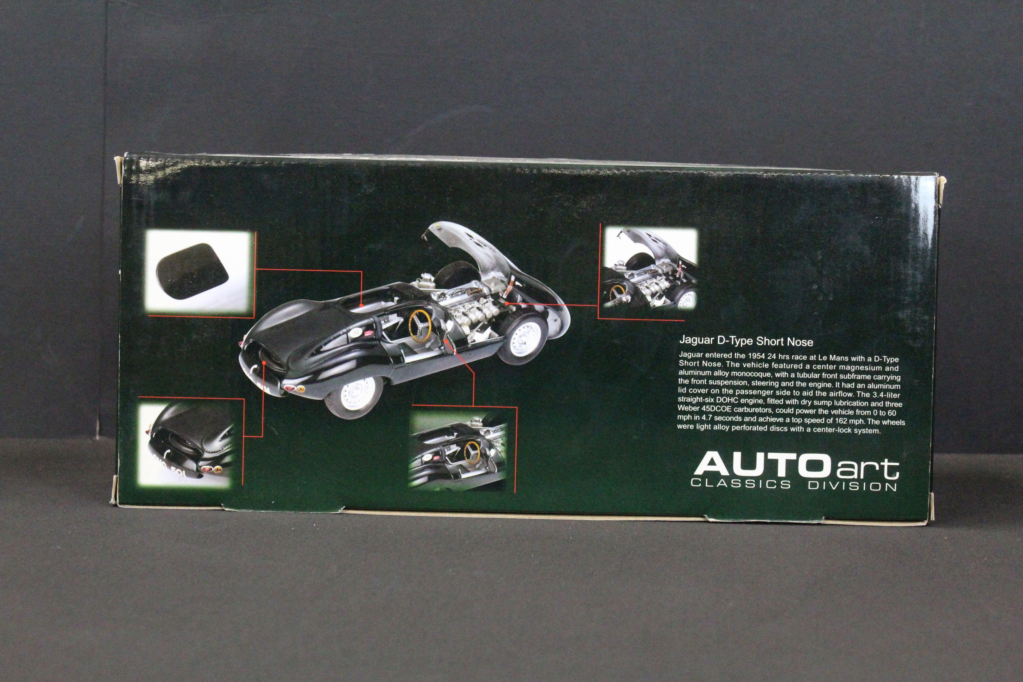 Autograph - Boxed 1/18 Auto Art 73561 Jaguar D-Type Short Nose green Le Mans 1954 diecast model - Image 6 of 14