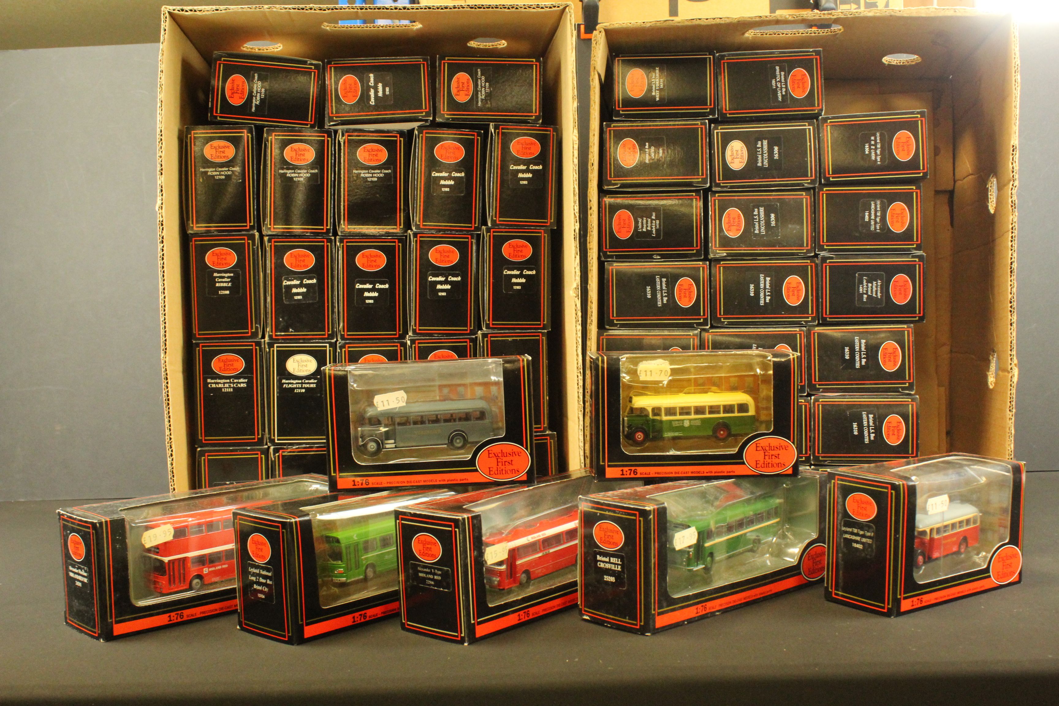 50 Boxed EFE Exclusive First Editions diecast model buses, diecast ex, boxes gd-vg overall
