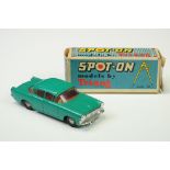 Boxed Triang Spot On No 165 Vauxhall Cresta diecast model in turquoise with red interior, diecast vg