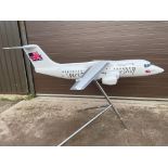 Very impressive scale model of an AVRO RS 100 British Aerospace plane, with metal stand, hard