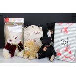 Three boxed Steiff Bears, to include limited edition 037580 Christmas Teddy Bear, certificate no.