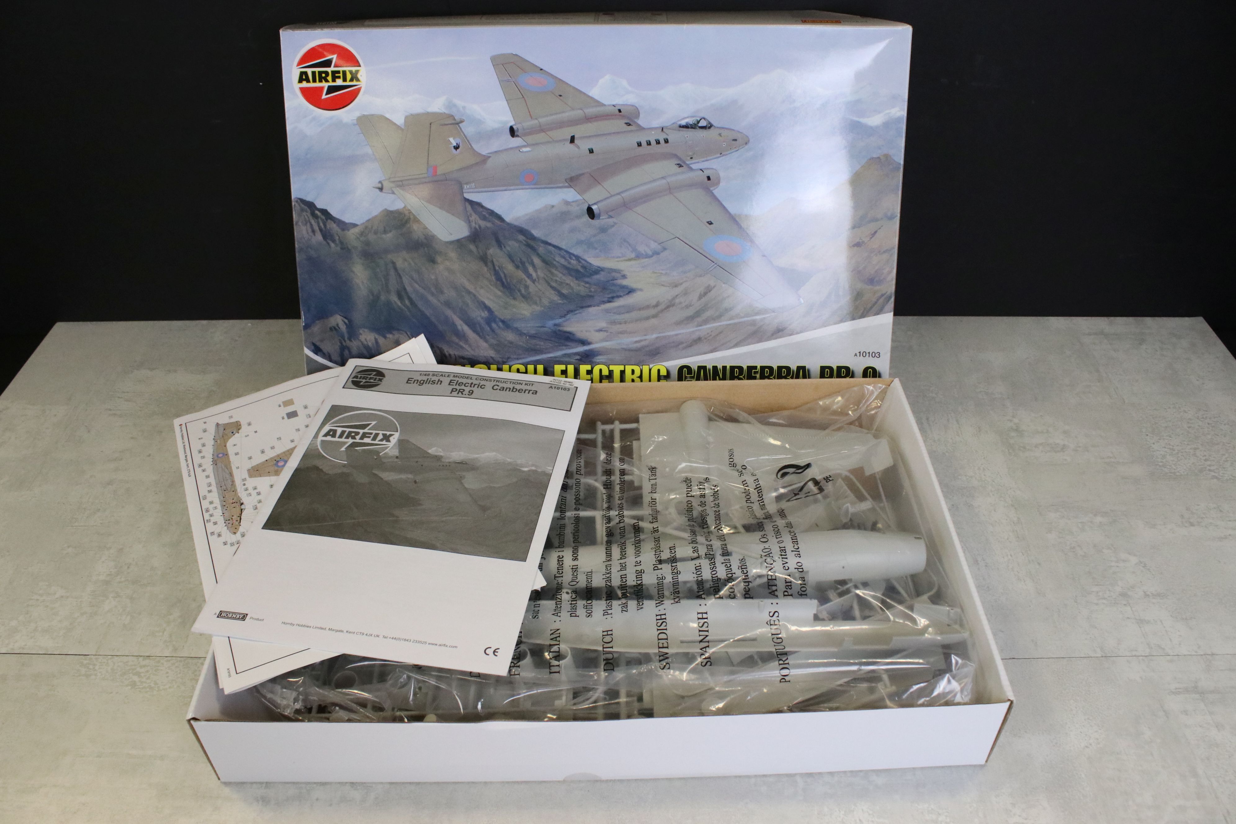 Eight Boxed & unbuilt Airfix plastic model kits to include A10103 1:48 English Electric Canberra PR. - Image 2 of 9