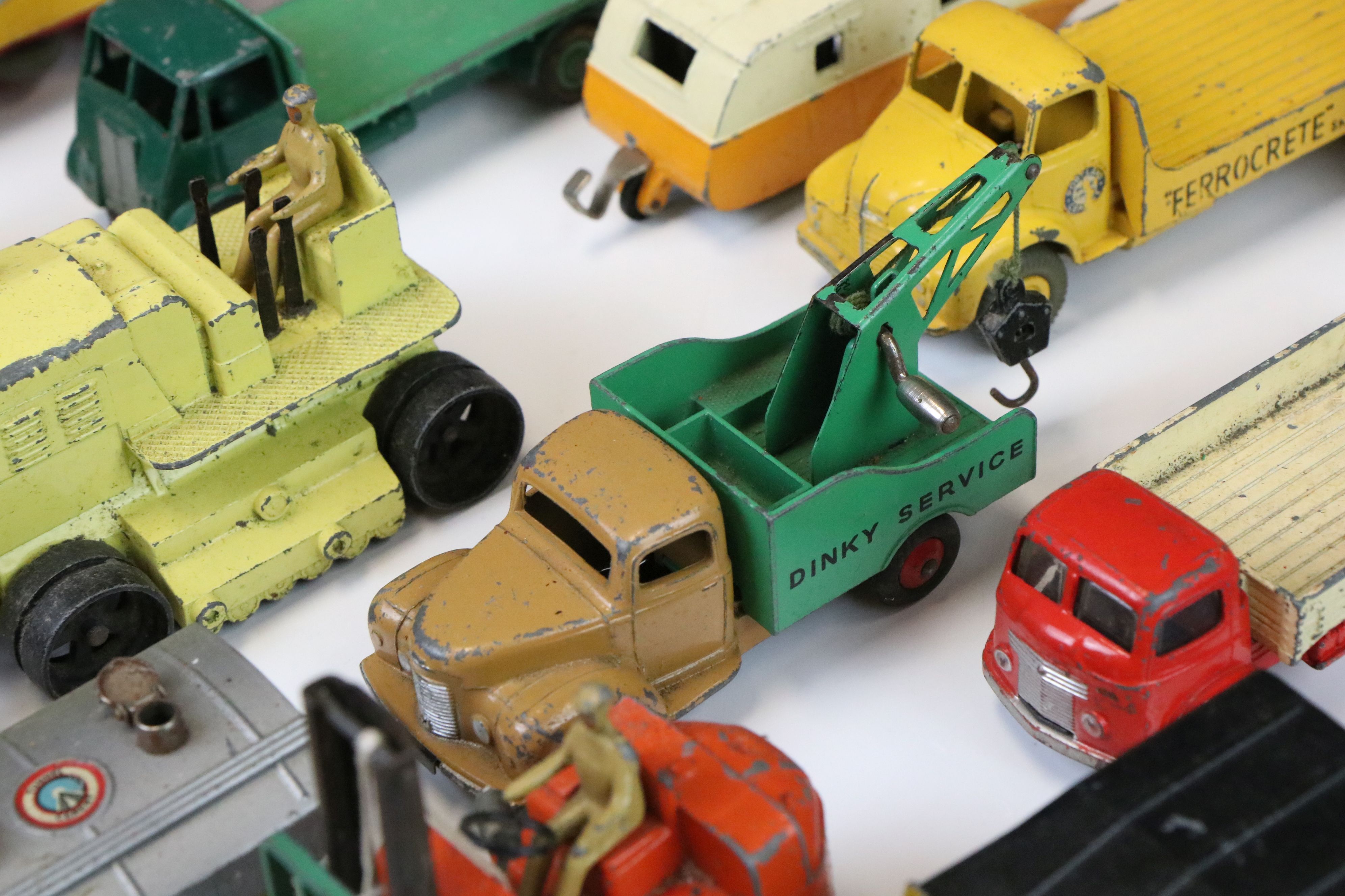 Around 20 mid 20th C play worn diecast models, featuring Dinky, Corgi, Budgie & Matchbox Lesney, all - Image 7 of 9