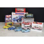 Seven Boxed diecast models to include 3 x 1/43 Tomica Dandy (M-30950 F29 1200LE (in grey), M29