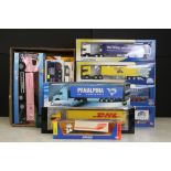 14 Boxed diecast truck models to include Paul's Model Art Minichamps 1:43 490 070190 MAN TGA DHL,