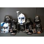 Star Wars - Three boxed Star Wars helmets to include Hasbro Darth Vader Voice Changer, Hasbro