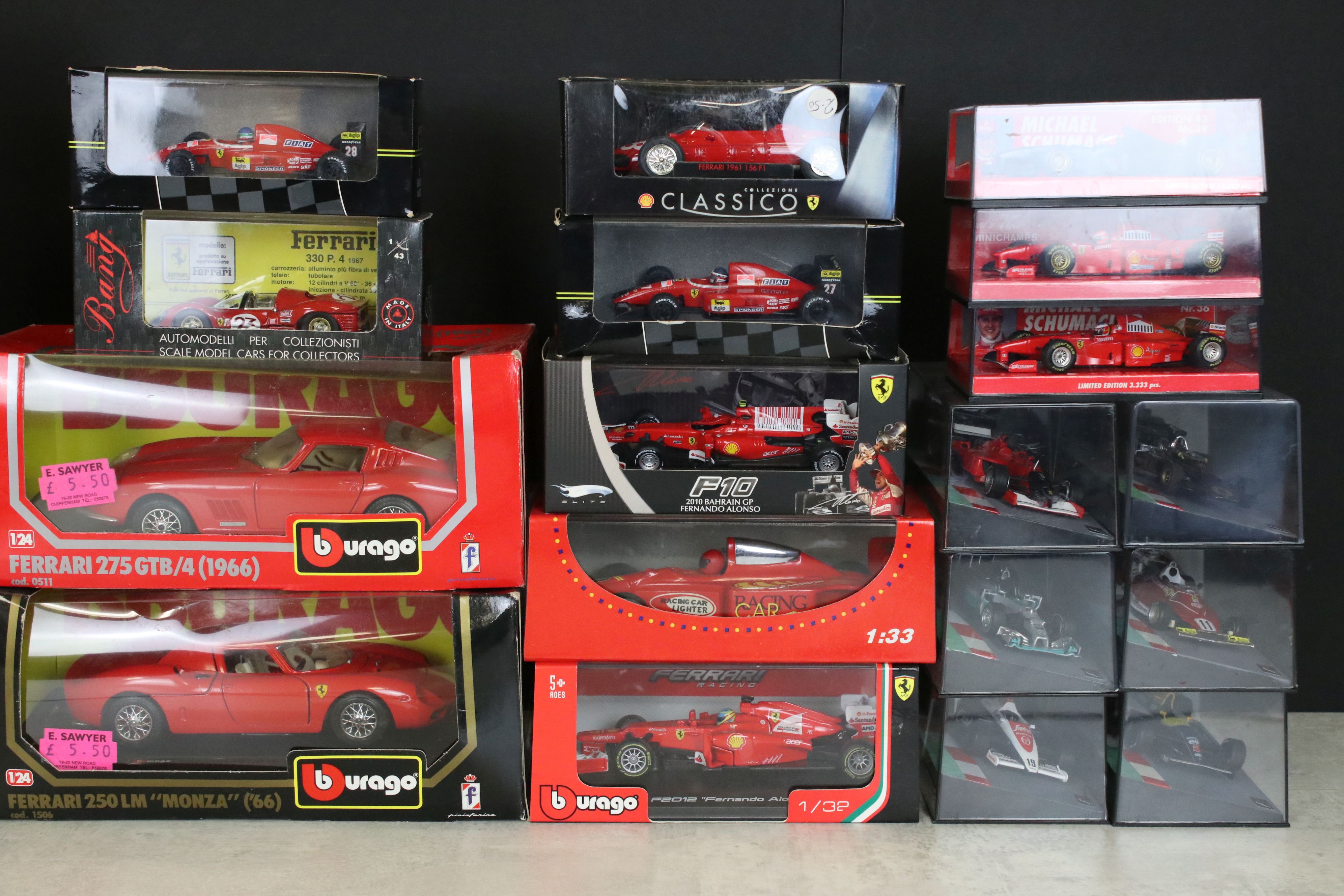 Over 40 boxed / cased diecast models, mainly Ferrari related, to include Minichamps, Burago, - Image 3 of 9