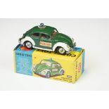 Boxed Corgi 492 Volkswagen European Police Car diecast model in green/cream (wear to siren and