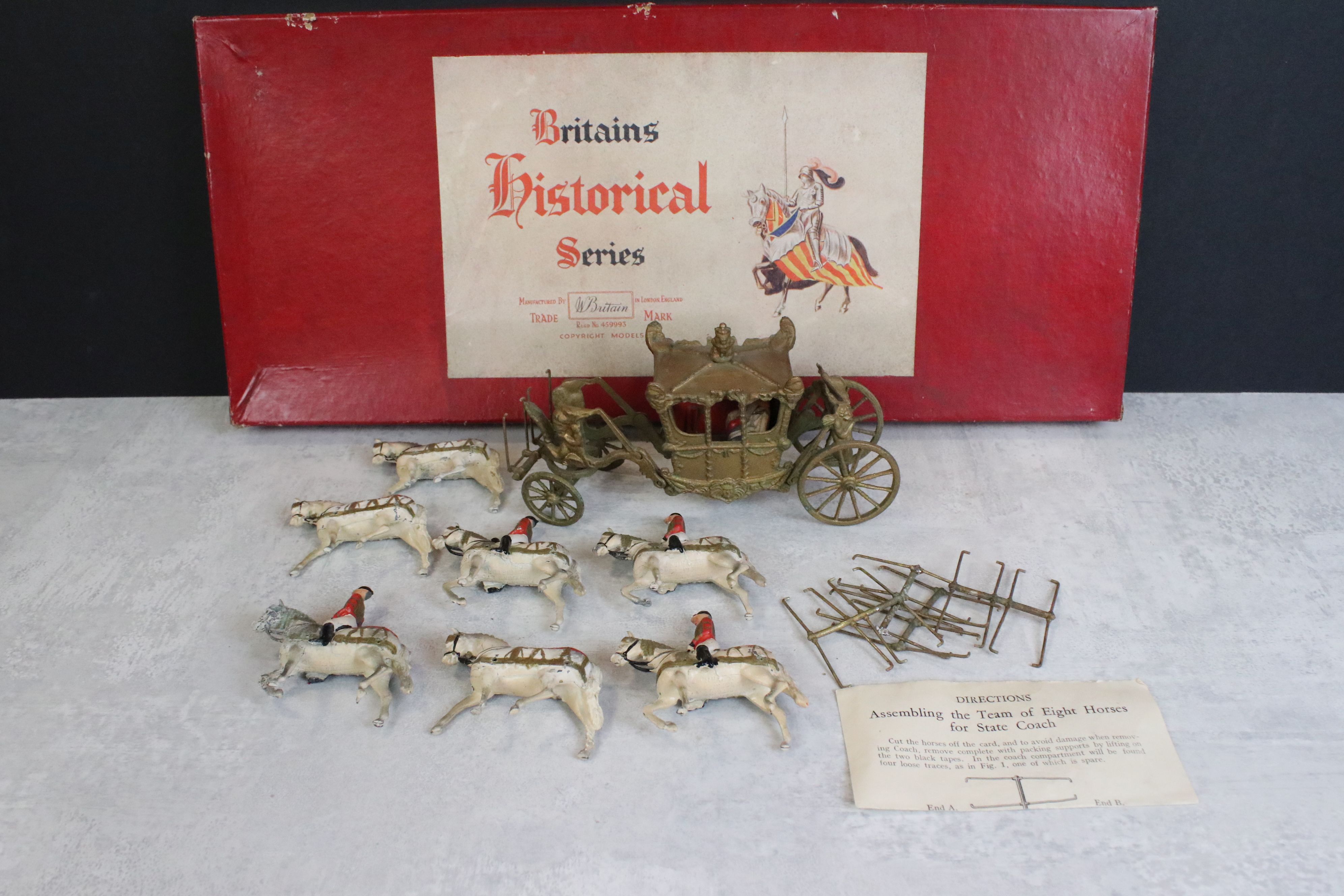 Three Boxed Britains Historical Series metal figure sets to include 2094 State Open Landau (tear - Image 7 of 16