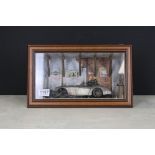 Ltd edn Classic Car Art Austin Healey diorama, some accessory parts loose, with coa to back of case