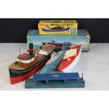 Boxed Triang Clockwork Powered Motor Lifeboat (missing key, replacement mast, box missing end