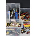 Large collection of diecast and plastic models to include Lledo, Oxford Diecast, Corgi, ERTL, Dinky,